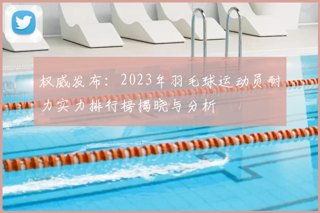 权威发布：2023年羽毛球运动员耐力实力排行榜揭晓与分析