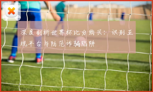 深度剖析世界杯比分购买：识别正规平台与防范诈骗陷阱